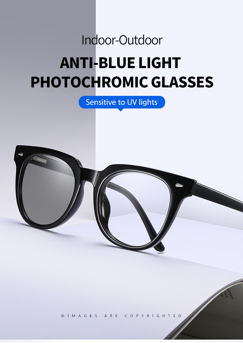 Protective anti-blue light photochromic UV glasses
